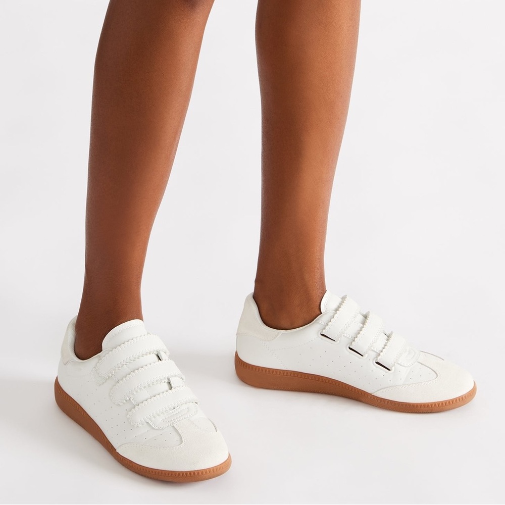 Steve Madden Velcro Strap White Sneakers